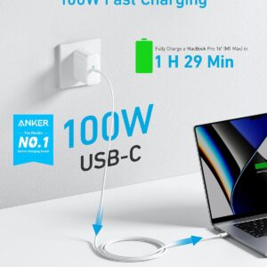 Anker MacBook Pro Charger, Compact and Foldable 100W USB C Charger for MacBook Air, Samsung Galaxy, iPad Pro, and More, 5FT USB C Cable Included