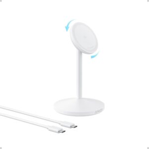 Anker MagGo iPhone 16 MagSafe-Compatible Wireless Charger Stand, 15W Fast Magnetic Wireless Charging Station, Qi2 Certified 360° Charger, for iPhone 16/15/14/13/12 Series and...