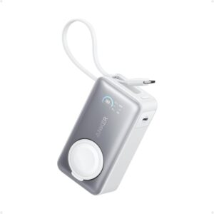 ANKER MagGo Power Bank for Apple Watch, Officially Certified 10,000mAh Compact Battery Pack with Built-in USB-C Cable, 35W Max, for iPhone 15 Series, Samsung, iPad, AirPods, and...