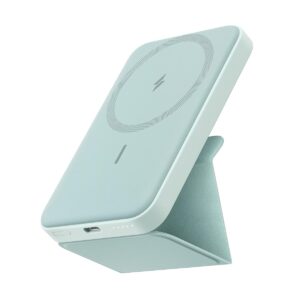 ANKER Magnetic Battery (MagGo), 5K Foldable Magnetic Wireless Portable Charger and USB-C for iPhone 15/15 Plus/15 Pro/15 Pro Max, iPhone 14/13 Series (Buds Green)