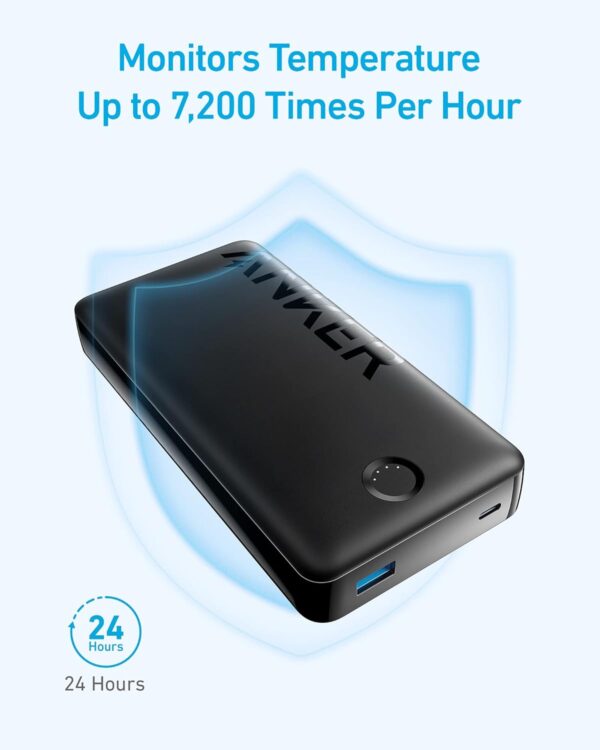 Anker Portable Charger, 20,000 mAh Power Bank, Battery Pack with 2-Port, 15W High-Speed Charging for iPhone 15/15 Plus/15 Pro/15 Pro Max, iPhone 14/13/12 Series, Samsung...