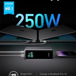 Anker Prime Power Bank, 27,650mAh 3-Port 250W Portable Charger for Travel, TSA-Approved, Smart App, for MacBook Pro/Air, iPhone 16/15/14 Series, Samsung, Laptops, and More...