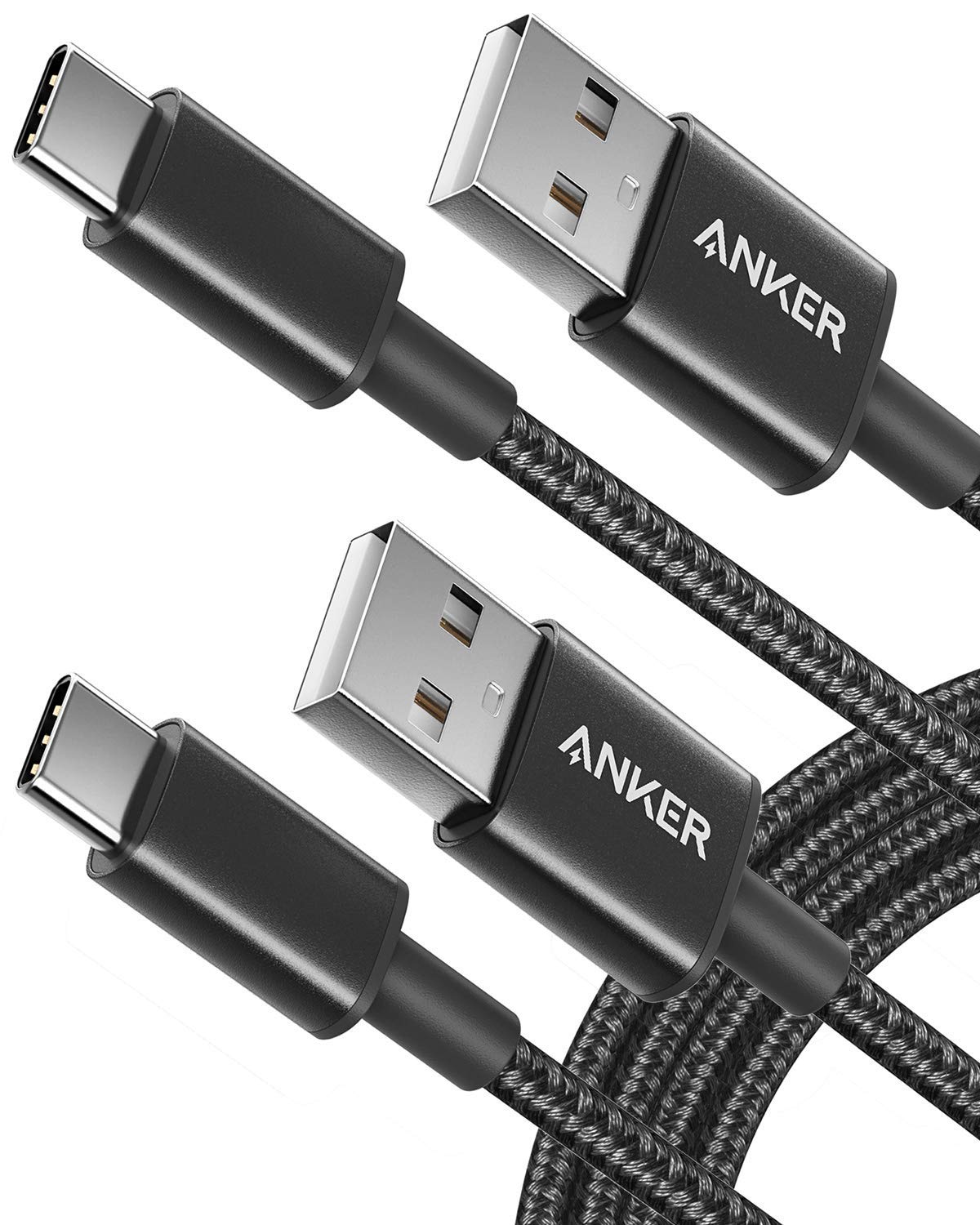 Anker USB C Cable, [2-Pack, 6 ft] Type C Charger Premium Nylon USB Cable, USB A to Type C Charging Cable Fast Charge for Samsung Galaxy S10 S10+ / Note 8, LG V20 and Other USB C...