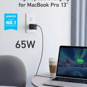 Anker USB C Charger (Nano 65W), PPS 3-Port Fast Compact Foldable USB C Charger Block for MacBook, iPad Pro, Galaxy S24, iPhone 16/15 and More Series
