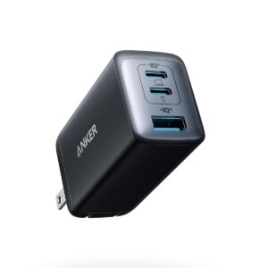 Anker USB C Charger (Nano 65W), PPS 3-Port Fast Compact Foldable USB C Charger Block for MacBook, iPad Pro, Galaxy S24, iPhone 16/15 and More Series
