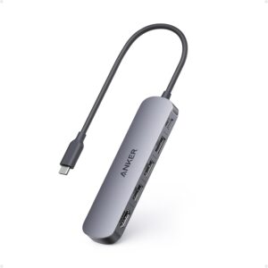 Anker USB C Hub (5-in-1), 4K@30Hz HDMI with 100W Max Power Delivery, USBC & USBA Data Ports, Compact and Stylish for MacBook, Dell XPS, and More (Charger Not Included)