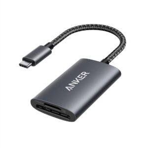 Anker USB-C SD 4.0 Card Reader, PowerExpand+ 2-in-1 Memory Card Reader, for SDXC, SDHC, MicroSD, MMC, RS-MMC, Micro SDXC, Micro SDHC, UHS-II, and UHS-I