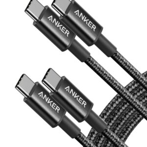 Anker USB C to USB C Cable, Type-C 60W Fast Charging Cable (6FT, 2Pack) for iPhone 16 Series, iPad mini 6 and More (Black)