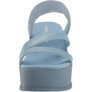 Anne Klein Womens AKVENTI Slip On Lifestyle Wedge Sandals Blue size 8
