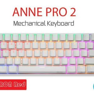 Anne Pro 2 Mechanical Gaming Keyboard TLK 60% True RGB Backlit - Wired/Wireless Bluetooth 4.0 PBT Type-c Up to 8 Hours Extended Battery Life, Linux
