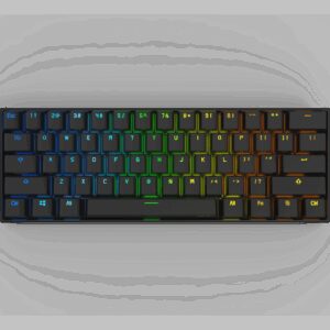 Anne Pro 2 Wired/ Wireless Gaming Mechanical Keyboard 60% RGB Bluetooth 4.0 PBT Key Cap N-Key Roll Over Type-c Red Switch (Black)