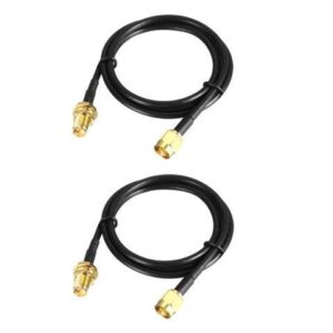 Antenna Extension Cable RP-SMA Male to RP-SMA Female Low Loss RG174 2 ft 2pcs
