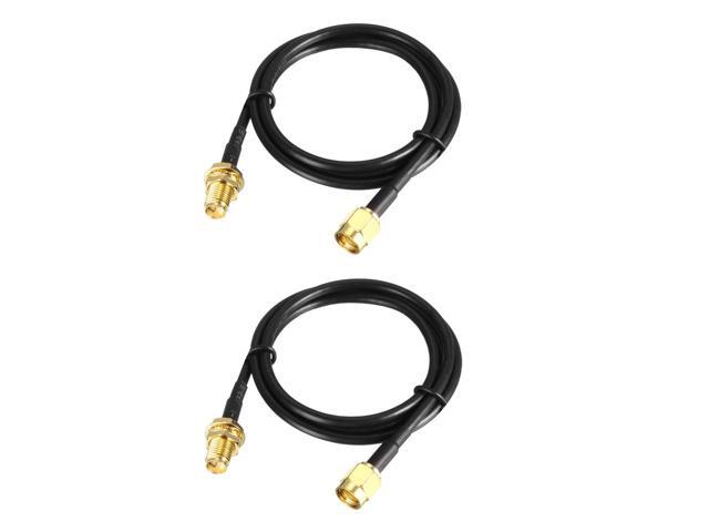 Antenna Extension Cable RP-SMA Male to RP-SMA Female Low Loss RG174 2 ft 2pcs