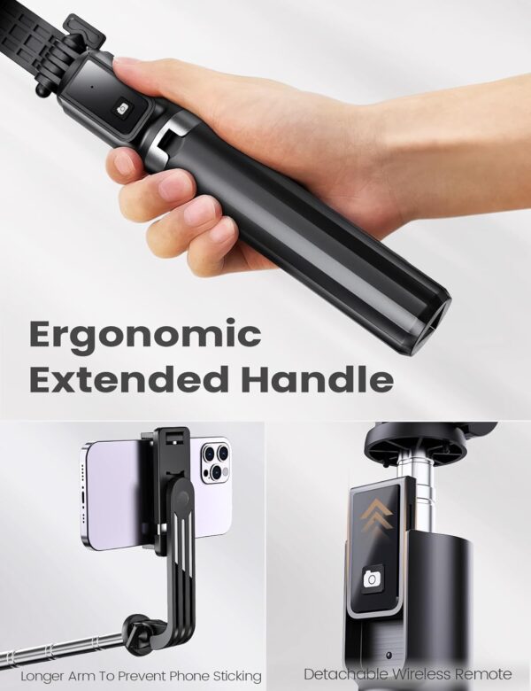 ANXRE Selfie Stick Tripod with Remote, Portable Travel Selfie Stick Tripod, Wireless Selfie Stick Phone Tripod Stand for Cell Phone Compatible with 4-7" iPhone Samsung Android...