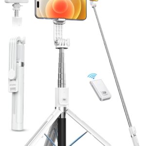 ANXRE Selfie Stick Tripod with Remote, Portable Travel Selfie Stick Tripod, Wireless Selfie Stick Phone Tripod Stand for Cell Phone Compatible with 4-7" iPhone Samsung Android...