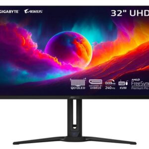 AORUS 32" QD OLED 4K UHD 3840 x 2160 240Hz HDMI 2.1, DP 2.1, Height Adjustable Gaming Monitor FO32U2 Pro