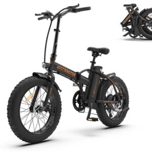 AOSTIRMOTOR Electric Bike Folding A20 500W for Adults , 20" * 4" Fat Tire, with 36V 13AH Removable Lithium Battery, Travel Up to 20 Miles, Max Speed