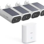 AOSU Solar Security Cameras Wireless Outdoor, 2Mins DIY Installation, No Subscription Cameras for Home Security System, Local Storage, 2K Color Night