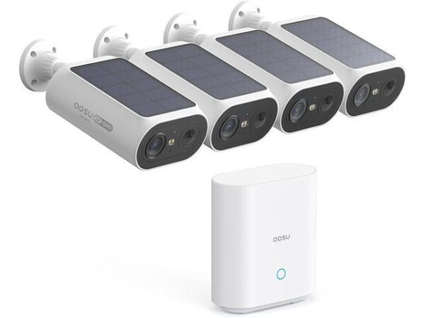 AOSU Solar Security Cameras Wireless Outdoor, 2Mins DIY Installation, No Subscription Cameras for Home Security System, Local Storage, 2K Color Night AOSU Solar Security Cameras Wireless Outdoor, 2Mins DIY Installation, No Subscription Cameras for Home Security System, Local Storage, 2K Color Night