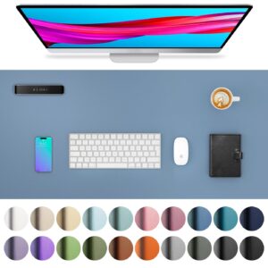 Aothia Leather Desk Pad Protector, Office Mat, Large Mouse Pad, Non-Slip PU Leather Blotter, Laptop Desk Pad, Waterproof Writing Pad for Office and Home (Denim Blue, 31.5" x 15.7")