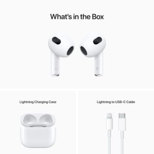 Apple AirPods (3rd Generation) Wireless Ear Buds, Bluetooth Headphones, Personalized Spatial Audio, Sweat and Water Resistant, Lightning Charging Case Included, Up to 30 Hours...