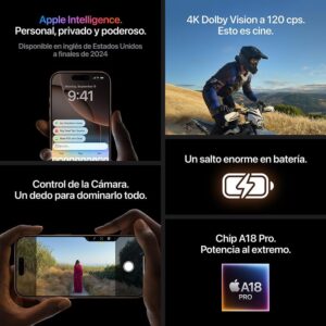 Apple iPhone 16 Pro Max, 256GB, Desert Titanium (Renewed)
