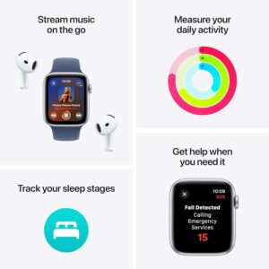 Apple Watch SE (2nd Gen) [GPS 40mm] Smartwatch with Starlight Aluminium Case with Starlight Sport Band. Fitness and Sleep Trackers, Crash Detection, Heart Rate Monitor,...