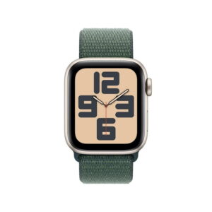 Apple Watch SE (2nd Gen) [GPS 40mm] Smartwatch with Starlight Aluminum Case with Lake Green Sport Loop