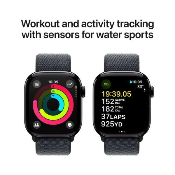 Apple Watch Series 10 GPS 42mm Jet Black Aluminum Case with Ink Sport Loop