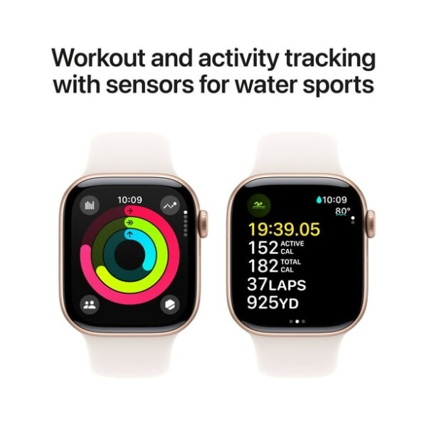 Apple Watch Series 10 GPS 42mm Rose Gold Aluminum Case with Light Blush Sport Band - S/M
