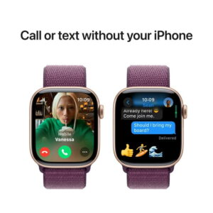 Apple Watch Series 10 GPS 42mm Rose Gold Aluminum Case with Plum Sport Loop