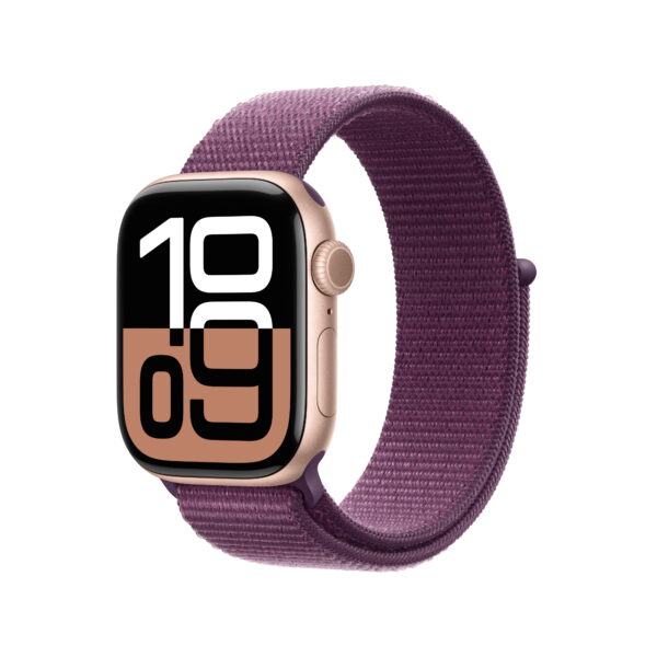 Apple Watch Series 10 GPS 42mm Rose Gold Aluminum Case with Plum Sport Loop Apple Watch Series 10 GPS 42mm Rose Gold Aluminum Case with Plum Sport Loop