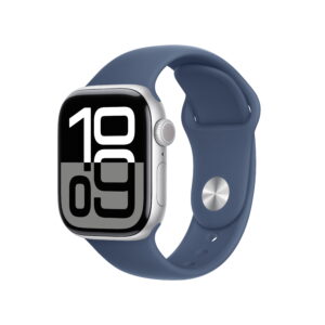 Apple Watch Series 10 GPS 42mm Silver Aluminum Case with Denim Sport Band - S/M