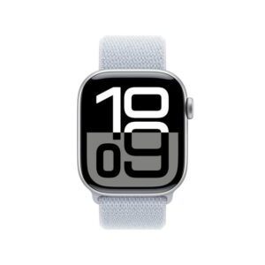 Apple Watch Series 10 GPS 46mm Silver Aluminum Case with Blue Cloud Sport Loop