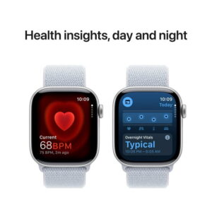 Apple Watch Series 10 GPS 46mm Silver Aluminum Case with Blue Cloud Sport Loop