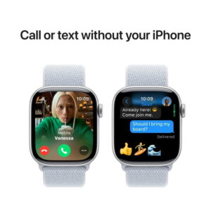 Apple Watch Series 10 GPS 46mm Silver Aluminum Case with Blue Cloud Sport Loop
