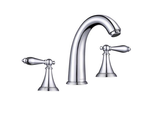 Aquaterior® 3 Hole Bathroom Faucet for Undermount Sink Widespread 2 Handle Basin Mixer Taps Chrome