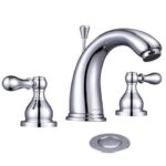 Aquaterior® 3 Hole Bathroom Faucet Widespread 2 Handle for Undermount Sink w/Drain Chrome