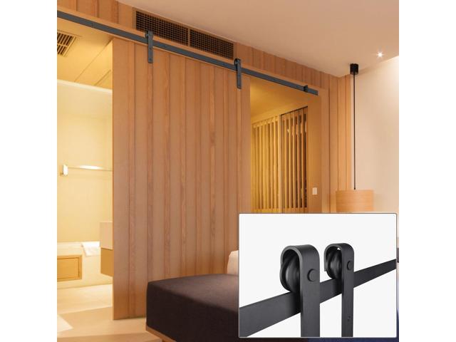 Aquaterior 8 Ft Sliding Barn Door Hardware Kit Closet Hang Style Track Rail