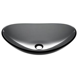 Aquaterior Oval Tempered Glass Vessel Sink Vanity Above Counter Top Mount Basin