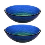 Aquaterior Round Tempered Glass Vessel Sink Vanity Above Counter Basin 2 Packs