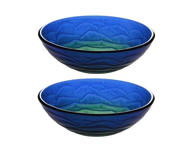 Aquaterior Round Tempered Glass Vessel Sink Vanity Above Counter Basin 2 Packs