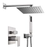 Aquaterior Shower Faucet Set Wall Mount Concealed Mixer Valve Rain Shower Head