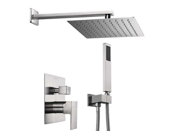 Aquaterior Shower Faucet Set Wall Mount Concealed Mixer Valve Rain Shower Head Aquaterior Shower Faucet Set Wall Mount Concealed Mixer Valve Rain Shower Head