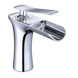 Aquaterior Single Handle Bathroom Faucet Waterfall Spout Mixer Tap Basin Lavatory Faucet Chrome (CUPC NSF)