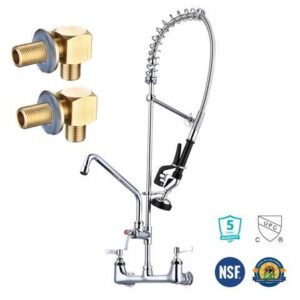 Aquaterior Wall Mount Pre-Rinse Faucet w/ Installation Kit 36" Height Sprayer