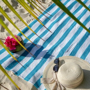 Arkwright Cali Cabana Beach Towels - 100% Ring Spun Cotton Pool Towel - 30 x 60 in. - (4 Pack) Blue