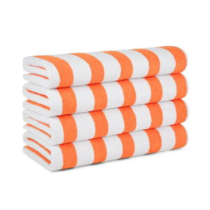 Arkwright Cali Cabana Beach Towels - 100% Ring Spun Cotton Pool Towel - 30 x 60 in. - (Bulk Case of 32) Orange