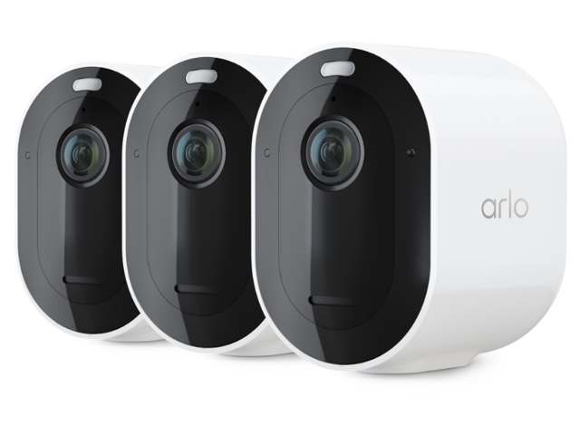 Arlo Pro 5S 2K Spotlight Camera - 3 Pack Security Cameras Wireless Outdoor, Dual Band Wi-Fi, Color Night Vision, 2-Way Audio, Home Security Cameras,