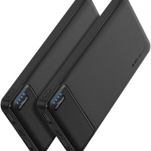 AsperX 2-Pack 10000mAh USB C Output Portable Charger Power Bank Fast Charging, Portable Battery Bank External Battery Pack Power Bank for iPhone 15/14/13/12/11, Google and...